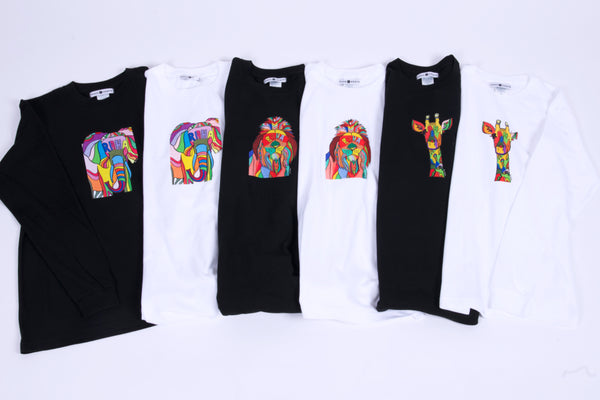 【予約商品／11月下旬にお届け】Moyo Art Long Sleeve Tshirt（ライオン/Black）