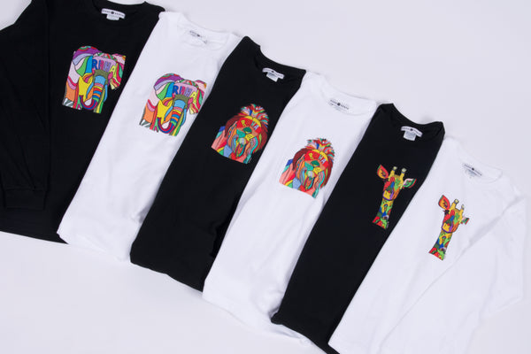 【予約商品／11月下旬にお届け】Moyo Art Long Sleeve Tshirt（ライオン/Black）