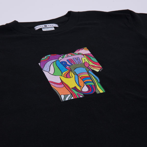 【予約商品／11月下旬にお届け】Moyo Art Long Sleeve Tshirt（ゾウ/Black）