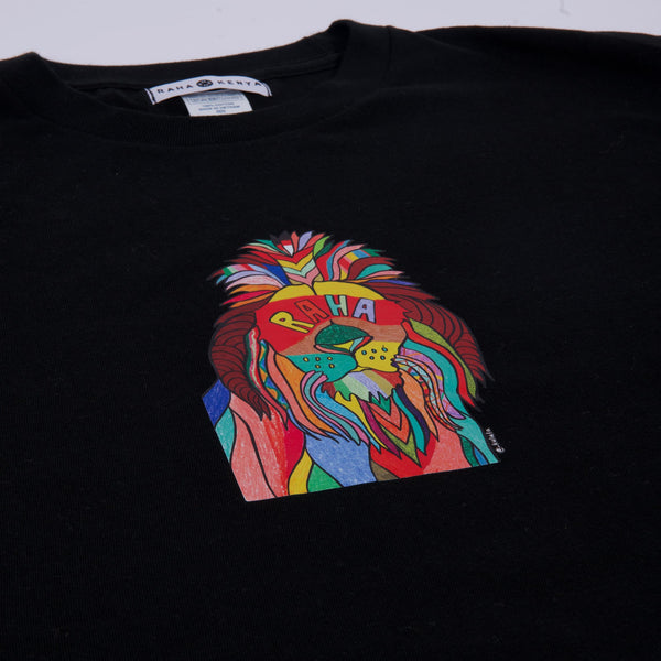 【予約商品／11月下旬にお届け】Moyo Art Long Sleeve Tshirt（ライオン/Black）