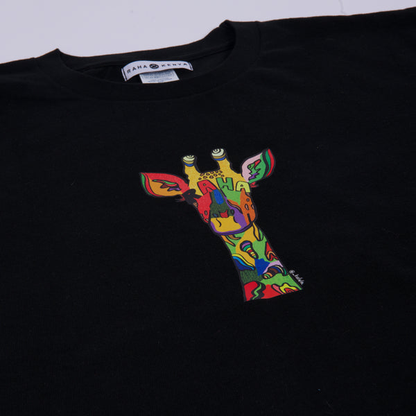 【予約商品／11月下旬にお届け】Moyo Art Long Sleeve Tshirt（キリン/Black）