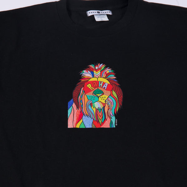 【予約商品／11月下旬にお届け】Moyo Art Long Sleeve Tshirt（ライオン/Black）