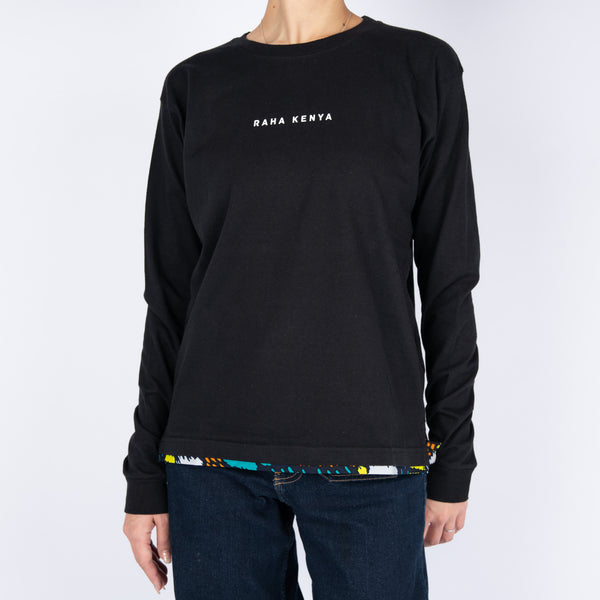 アフリカンロングスリーブTシャツ【Asubuhi / 朝】