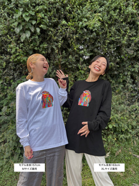 【予約商品／11月下旬にお届け】Moyo Art Long Sleeve Tshirt（ライオン/Black）