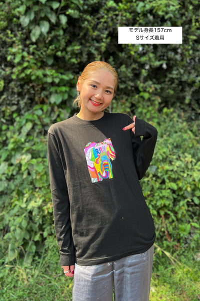 【予約商品／11月下旬にお届け】Moyo Art Long Sleeve Tshirt（ゾウ/Black）