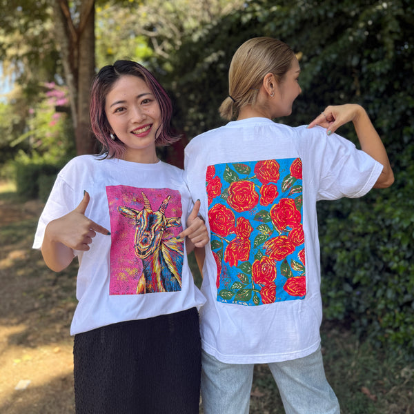 Kenyan Artists Collaboration T-Shirt【ROSE】