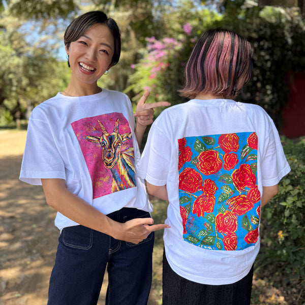 Kenyan Artists Collaboration T-Shirt【ROSE】