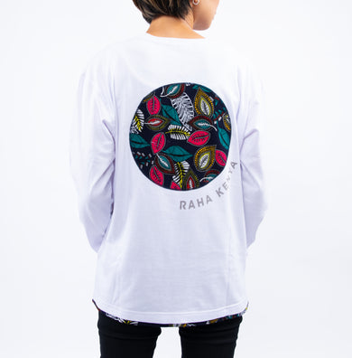 アフリカンロングスリーブTシャツ【Karibu / どういたしまして