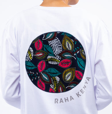アフリカンロングスリーブTシャツ【Karibu / どういたしまして